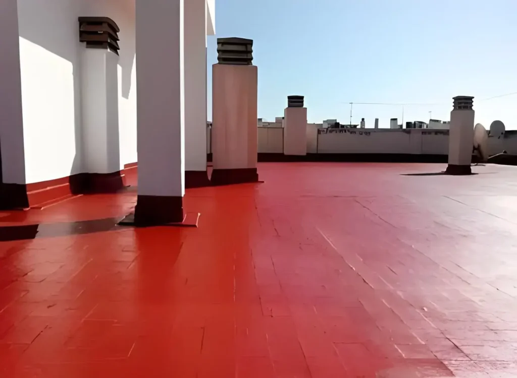 Terraza cubierta impermeabilizada realizada por Los Pintores Marbella